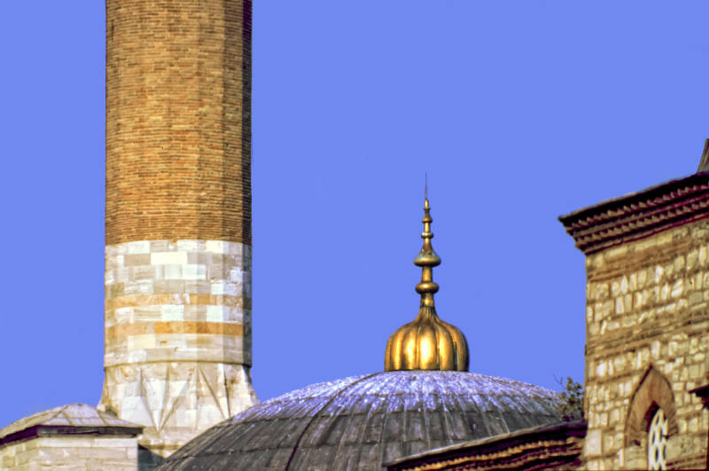 The "Red Minaret", Hagia Sophia, Istanbul, Turkey